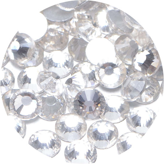 Picture of NCB 3000pcs Flatback Round Glass Nail Art Rhinestones Crystal for DIY Making Accessories Shoes, Clothes, Face Art, Bags, Manicure (Crystal, SS6 3000pcs)