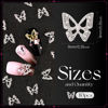 Picture of 40Pcs 3D Butterfly Nail Charms, Silver Shiny Luxury Gems, Crystal Diamond Jewels Studs with Rhinestones for Nail Design, Nail Art Decoration Set for Acrylic Nails