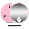 Picture of 20X Magnifying Mirror and Tweezers Kit, 6inch Round Magnifying Mirror, 20X Travel Makeup Mirror with Magnification, Travel Magnified Mirror with 3 Suction Cups Portable Magnifying Mirror for Women Men