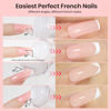 Picture of Beetles Nail Stamp, 4Pcs French Tip Tool Easy Manicure Nail Stamper Single Head Soft Silicone Long & Short French Tip Stamp Tool with 2Pcs Nail Scraper Decorations Valentine's Day Gift for Women
