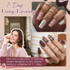 Picture of AZUREBEAUTY Nail Polish Set Vegan 4 Colors Brown Pink Glitter Nail Polish Quick Dry Natural Nail Lacquer Fingernail Strengthening Treatment Kit with Top Coat DIY Salon Home