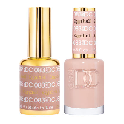 Picture of DND Gel Polish Set - 1 each of Beige Nude Gel Polish and Beige Nude Nail Polish, 083 Eggshell, 0.5 Fl Oz