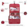 Picture of Lcsmaokin Large Capacity Toiletry Bag Travel Bag with Hanging Hook for Men and Women Waterproof Travel Cosmetic Bag Bathroom Storage Bag for Brushes Set, Full-Sized Shampoo, Toiletries, (Wine Red)