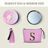 Picture of SEAMOON Gifts for Women Birthday Unique, Makeup Bag, Gifts for Mom Birthday, Bride to be Gifts,Bridal Shower Gift, Womens Gifts for Birthday, Initial Gifts for Women,Cosmetic Bag with Mirror,S