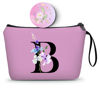 Picture of SEAMOON Initial Gifts for Women, Birthday Gift for Mom,Sister Birthday Gifts from Sister,Woman Gifts,Personalized Makeup Bag with Mirror,Gifts for Older Women, Encouragement Gifts for Women,B