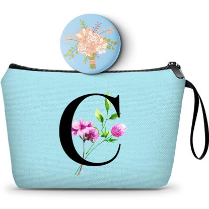 Picture of Gifts for Women Birthday Unique, Makeup Bag with Mirror, Maid of Honor Gifts, Small Cosmetic Bag, Sister Birthday Gifts from Sister, Gifts for Bride, Encouragement Gifts for Women,Christmas Gifts,C