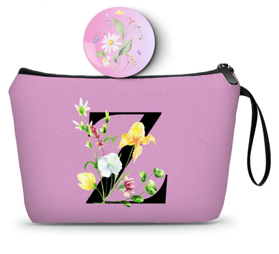 Picture of SEAMOON Initial Gifts,Monogram Gifts,Monogrammed Gifts for Women,Gifts for Mom from Daughter,Bride Gifts,Cosmetic Bag with Mirror,Sister Birthday Gift Ideas,Personalized Gifts,Z