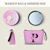 Picture of SEAMOON Gifts for Women Birthday Unique,Friend Gifts for Women,Mom Birthday Gift,Personalized Makeup Bag with Mirror,Bride Gifts,Gifts for Women,P