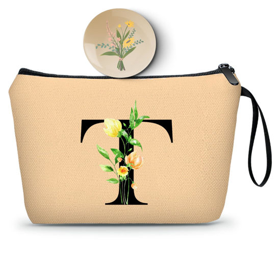 Picture of SEAMOON Gifts for Mom Birthday,Initial Gifts,Monogram Gifts,Gifts for Friends,Makeup Bag with Mirror,Bride to be Gifts,Sisters Gifts from Sister,Womens Gifts Unique,Personalized Gifts,T