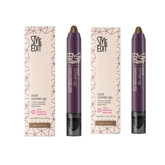Picture of Style Edit Root Touch Up Stick for Light Brown Hair, Root Concealer for Gray Hair Coverage, Temporary Hair Color, Premium Hair Shading Sponge Pen, Hair Makeup Root Cover Up, 0.11 oz Stick 2 Pack