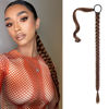 Picture of SEIKEA Upgraded Long Braid Ponytail Extension with Elastic Tie Straight Sleek Wrap Around Braid Hair Extensions Ponytail Medium Brown with Medium Auburn 26 Inch (After Braided 23 Inch)