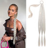 Picture of SEIKEA Braid Ponytail Extension with Glitter Hair Tinsel, 26" Long Straight DIY Braid Hair Extension with Hair Tie, Wrap Around Hair Extensions Ponytail Natural Synthetic Hairpiece Platinum Blonde