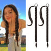 Picture of SEIKEA 2PCS Long Braid Ponytail Extension with Hair Tie Long Straight Wrap Around Hair Extensions Ponytail Natural Soft Synthetic Hair Piece Daily Wear Black Brown 20 Inch (After Braided 16 Inch)
