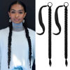 Picture of SEIKEA 2PCS Long Braid Ponytail Extension with Hair Tie Long Straight Wrap Around Hair Extensions Ponytail Soft Synthetic Hair Black 30 Inch (After Braided 27 Inch)