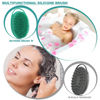Picture of 2 Pack Silicone Body Scrubber, Silicone Loofah Double-Sided Body Brush,Silicone Shower Scrubber and Scalp Massager Shampoo Brush for Sensitive Kids Women Men All Kinds of Skin (Green & Gray)