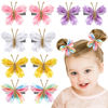 Picture of Oaoleer Butterfly Hair Clips, 10PCS Mini Satin Hair Bow Colorful Barrettes for Baby Girls Women Halloween Cosplaying Party Decor (2")