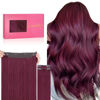 Picture of WENNALIFE Wire Hair Extensions (Increase 50% Lifespan) Real Human Hair 22 inch 150g Light Burgundy Remy Real Hair Extensions Invisible Wire Hair Extensions Human Hair Natural Fish Line Straight Hair