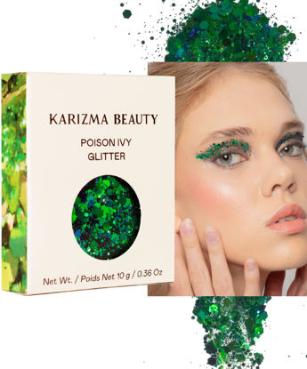 Picture of KARIZMA Poison Ivy Body Glitter. 10g Chunky Face Glitter, Hair Glitter, Eye Glitter and Body Glitter for Women. Rave Glitter, Festival Accessories, Cosmetic Glitter Makeup. Loose Glitter Set