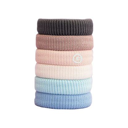 Picture of Gimme Beauty - Thick Fit Hair Bands - Beach - Damage Free Hair Ties - Made with Seamless Microfiber Elastics - Thick + Curly Hair Accessories - No Snagging, Dents, or Breakage (6 Count)