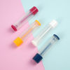 Picture of LotFancy Lip Balm Tubes, 60 Empty, 5.5ml, Clear Plastic Containers with 4 Color Caps, BPA Free, Leak Free, Refillable (Yellow White Blue Red)