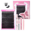 Picture of FADLASH Lash Extension DIY Kit Lash Clusters D Curl Cluster Lashes with Lash Bond and Seal Cluster Lashes Glue Remover Lash Tweezers for DIY Eyelash Extension at Home（Kit 200D-0.07D-12-18MIX）