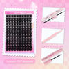 Picture of FADLASH Lash Extension DIY Kit Lash Clusters D Curl Cluster Lashes with Lash Bond and Seal Cluster Lashes Glue Remover Lash Tweezers for DIY Eyelash Extension at Home（Kit 200D-0.07D-12-18MIX）
