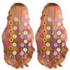 Picture of Sucrain 2pcs Flower Hippie Headband Floral Crown Summer Sunflower Hair Accessories for 70 s Bohemian Costumes Style (Colorful+Colorful)