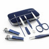 Picture of QURIPE 7pcs Manicure Set, Nail Clippers Kit, Stainless Steel Manicure Kit, Nail Clipping Tools Portable Travel Grooming Kit, The Best Gift with Luxurious Case (Blue)