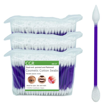 Picture of 900pcs CGR Precision Cotton Swabs with Pointed and Flattened Tip Cosmetic Makeup Applicator(3x300pcs in bags)