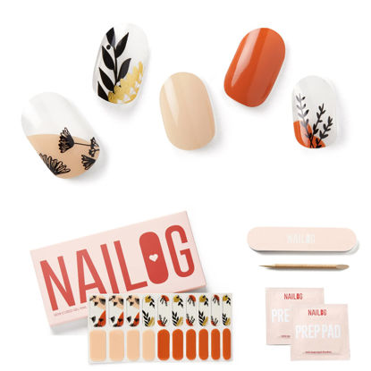 Picture of NAILOG Semi Cured Gel Nail Strips, Extra Long Nail Polish Strips (20 Peices), Long Lasting Semi Cured Nail Stickers with Soft Glossy Gel Finish, Dandelion