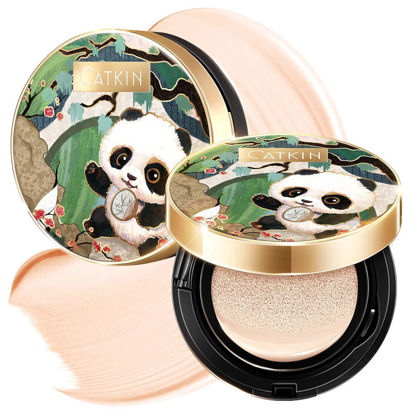 Picture of CATKIN Panda Land Full Coverage Cushion Fondation, Breathable Hydrating Nourishing Poreless Face Makeup Save for Sensitive Skin,Sheer Finish (C01 Fair)