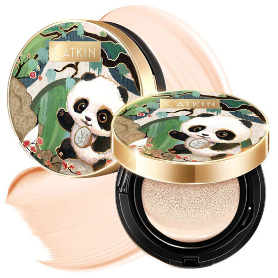 Picture of CATKIN Panda Land Full Coverage Cushion Fondation, Breathable Hydrating Nourishing Poreless Face Makeup Save for Sensitive Skin,Sheer Finish (C01 Fair)
