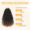 Picture of Yewell 9 Packs Goddess Box Braids Crochet Hair Boho Crochet Box Braids With Curly Ends Crochet Hair For Black Women, 12 Inch Pre Looped Bohemian Crochet Box Braids Hair (12Inch 9 Packs,T30)
