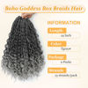 Picture of Yewell Goddess Box Braids Crochet Hair 14 Inch Boho Crochet Box Braids, 9 Packs Boho Box Braids Crochet Hair For Black Women Pre Looped Box Braids Crochet Hair (14Inch 9 Packs,TGrey)