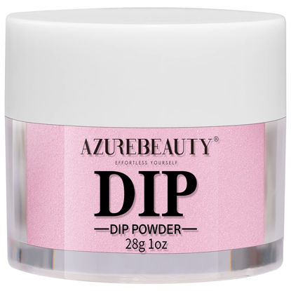 Picture of Dip Powder Nude Pink Color, AZUREBEAUTY Nail Dipping Powder French Nail Art Starter Manicure Salon DIY at Home, Odor-Free and Long-Lasting, No Needed Nail Lamp Curing, 1 Oz