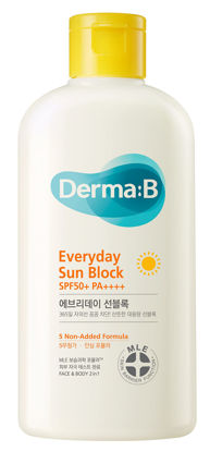 Picture of Derma B Everyday Sun Block Large Size Sunscreen SPF50+ PA++++ 6.71 Fl Oz, 200ml Fast-Absorbing Lightweight SPF Moisturizer, Facial Body Non-Sticky for Dewy Skin, Korean Protection Lotion
