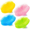 Picture of YEALIFE 4Pack Hair Scalp Exfoliator Brush Dandruff Cleaning Brush, Flexible Scalp Massager Brush, Shower Scalp Shampoo Brush for Home, Office, Travel and Pets(Flexible Blue/Pink/Orange/Green)