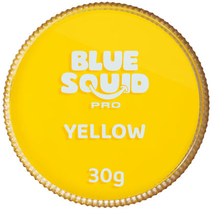 Picture of Blue Squid PRO Face Paint - Professional Water Based Single Cake Facepaint & Body Paints - SFX Makeup, Kids Adults Face Painting for Costume, Halloween, Cosplay - Classic Yellow 30g / 1oz
