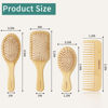 Picture of DEBETOOL Hair Brush Set, Natural Bamboo - Wide-tooth Paddle Detangling Brush and Tail Comb for All Hair Types, Promotes Hair Growth, Suitable for Thick/Thin/Curly/Dry Hair