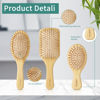 Picture of DEBETOOL Hair Brush Set, Natural Bamboo - Wide-tooth Paddle Detangling Brush and Tail Comb for All Hair Types, Promotes Hair Growth, Suitable for Thick/Thin/Curly/Dry Hair