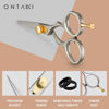 Picture of Ontaki Premium Hand-Forged Mustache & Beard Scissors 5.5" - Japanese Steel Barber Scissors - Bangs & Grooming Shears - Rest Hook Silver - Hair Shears - Beard Sheers