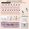 Picture of SXC Cosmetics French Tip Press On Nails Pink Series, Medium Coffin X-Pro Tips Starter Kit