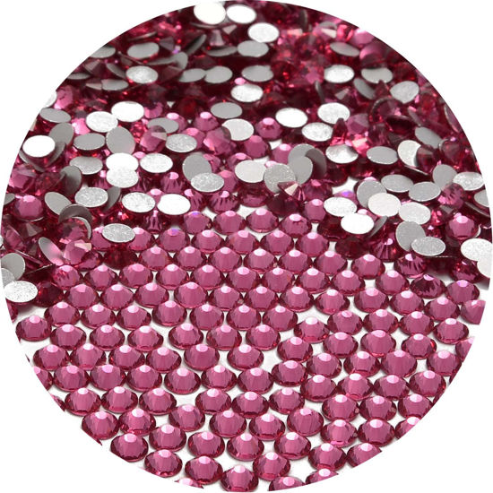 Picture of NCB 3000pcs Flatback Round Glass Nail Art Rhinestones Crystal for DIY Making Accessories Shoes, Clothes, Face Art, Bags, Manicure (Rose, SS5 3000pcs)