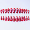 Picture of Valentine's Day Press on Nails Medium Almond Fake Nails with Pink Heart Designs Glossy Glue on Nails Red Acrylic Nails Valentines False Nails Transparent Stick on Nails for Women 24Pcs