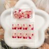 Picture of Valentine's Day Press on Nails Short Square Fake Nails with Red Heart Designs Glossy Glue on Nails Valentines Nails Press ons Nude Acrylic Nails Artificial Stick on Nails for Women 24Pcs