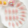Picture of Valentine's Day Press on Nails Medium Almond Fake Nails with Heart Bow Rhinestones Designs Glossy Glue on Nails Pink Acrylic Nails Valentines Stick on Nails for Women 24Pcs