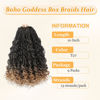 Picture of Yewell Goddess Box Braids Crochet Hair 10 Inch Boho Crochet Box Braids With Curly Ends, 9 Packs Bohomian Box Braids Crochet Hair For Black Women Pre Looped Box Braids Crochet Hair (10Inch 9 Packs,T27)