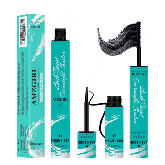 Picture of Lash Bond and Seal Eyelash Cluster Glue House of Lash Clusters Bond and Overnighter Sealer 12ml Long Lasting 72 Hours Black Cluster Lash Glue + Lash Seal 2 in 1 Lash Clusters at Home