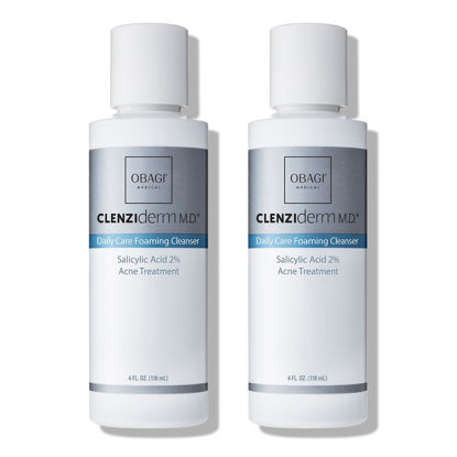 Picture of Obagi CLENZIderm M.D. Daily Care Foaming Acne Cleanser - Acne Treatment with 2% Salicylic Acid (BHA) - Two Pack, 2 * 4 oz