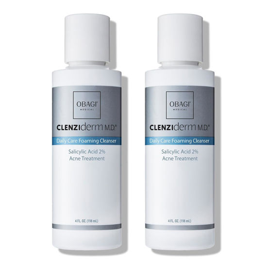 Picture of Obagi CLENZIderm M.D. Daily Care Foaming Acne Cleanser - Acne Treatment with 2% Salicylic Acid (BHA) - Two Pack, 2 * 4 oz